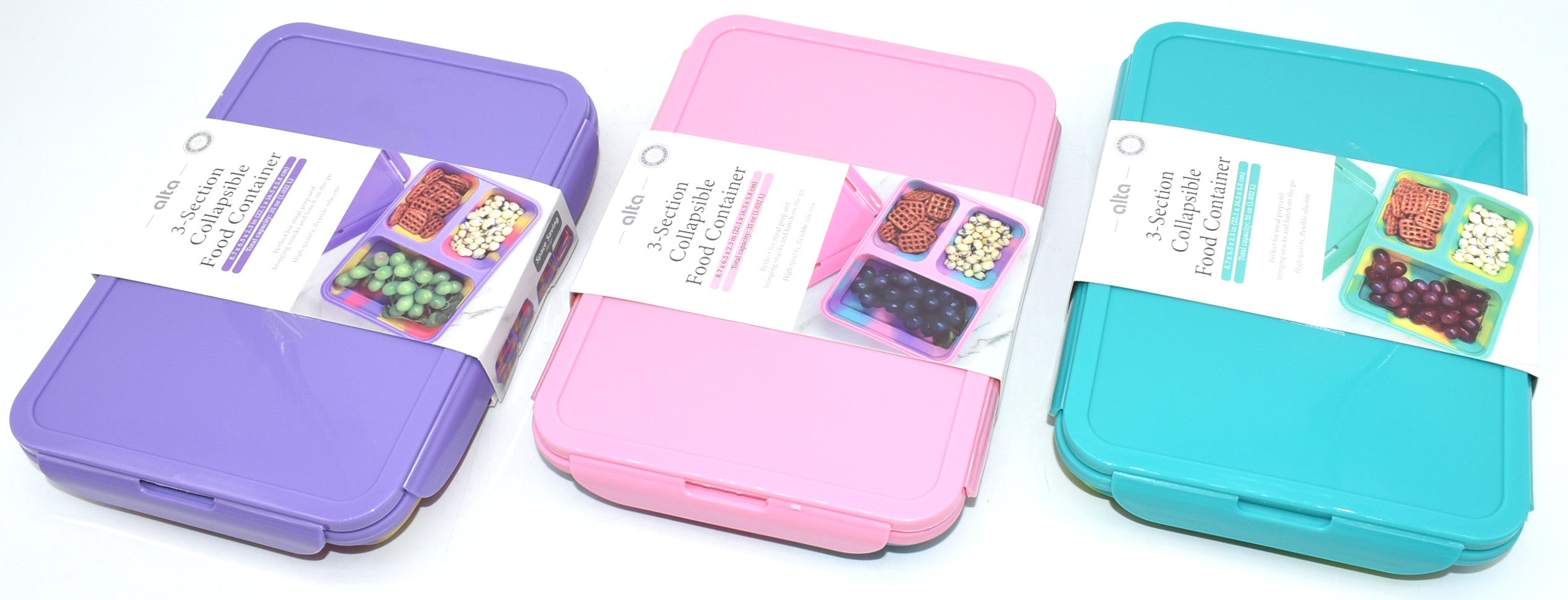 Alta - 3-Section Collapsible Food Container (MYSTERY COLOR)